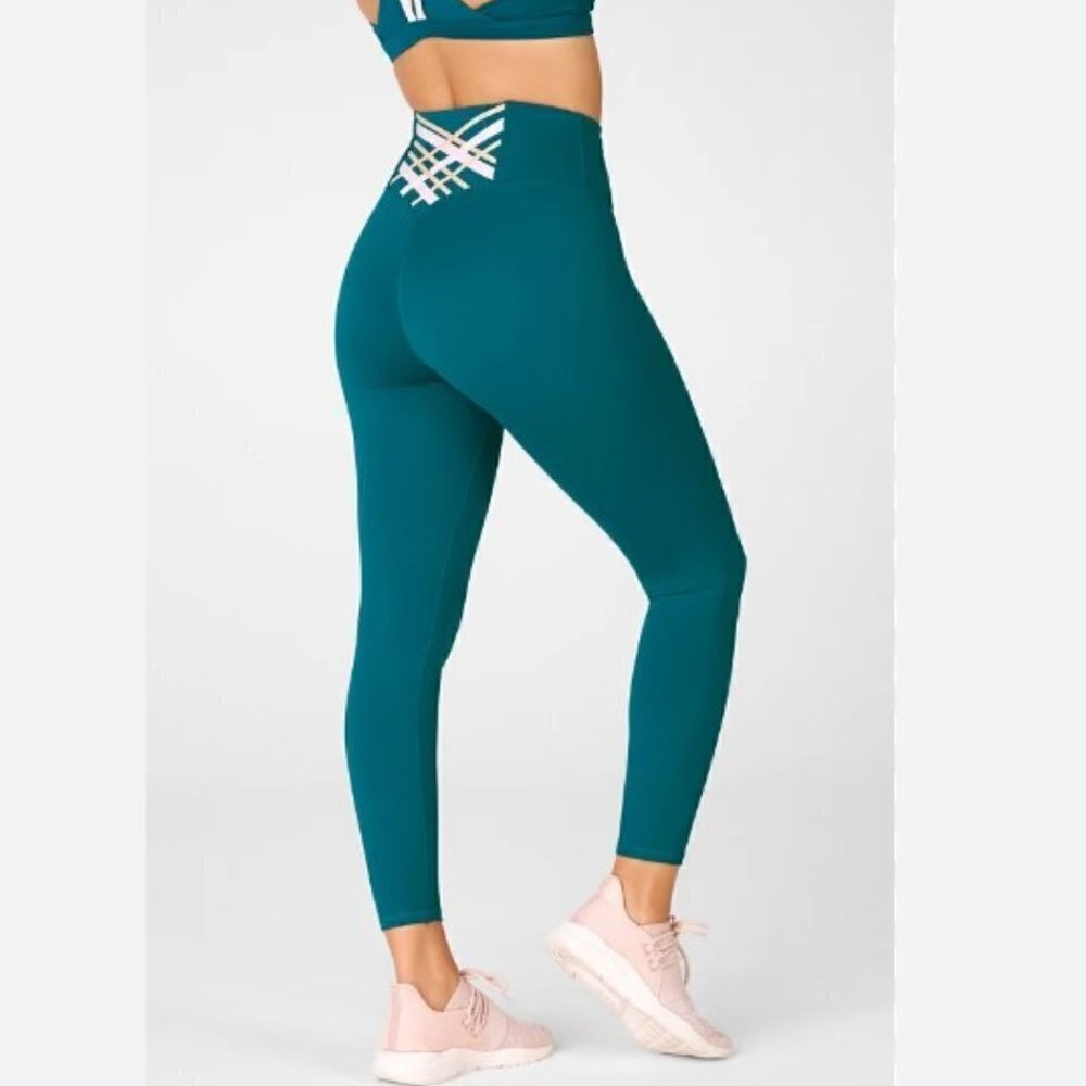 Fabletics Teal Boost PowerHold High-Waisted 7/8  Legging Fjord/Multi size XXS